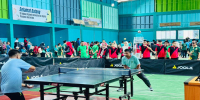 Kontingen Pohuwato Pastikan Tiket 8 Besar Tenis Meja Porseni HAB ke-80